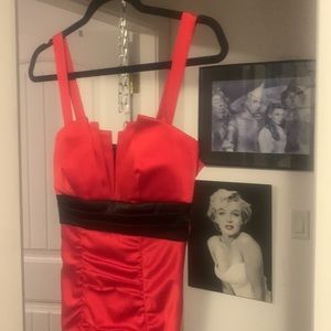 Ruby Rox size 7, built in bra, excellent condition. Zip up back. Form fit